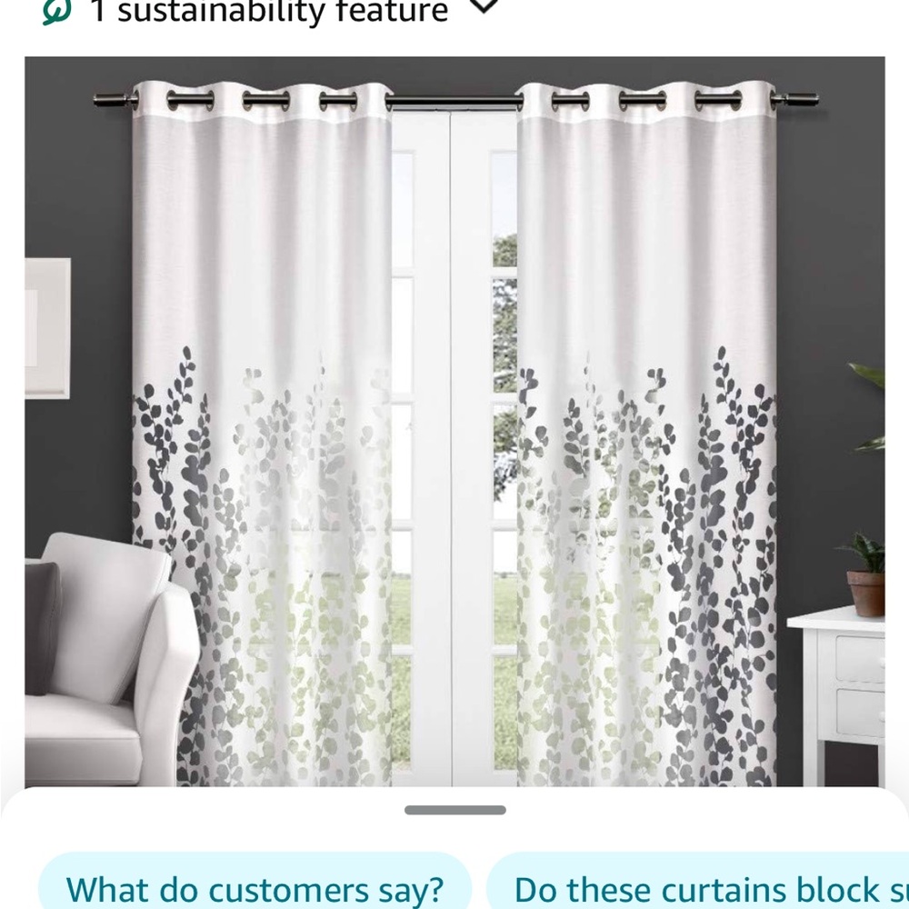 (8) Wilshire Burnout Sheer Grommet Top Curtain Panels 54"x84” in Winter